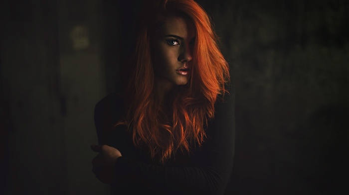 girl, orange hair, portrait, redhead, face