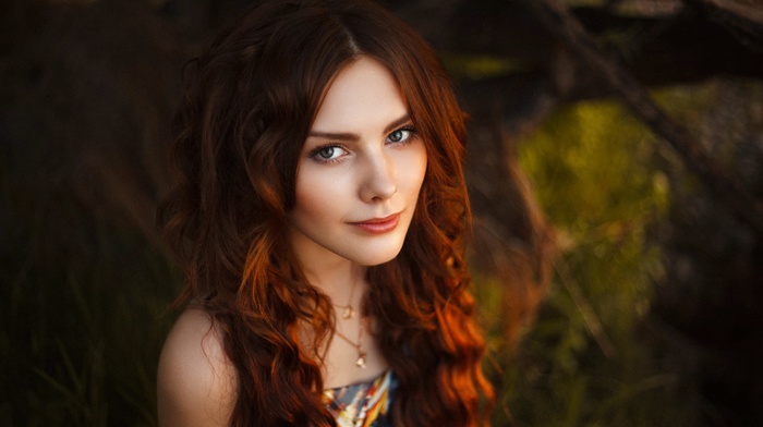 portrait, redhead, girl, face