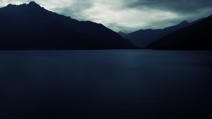 photography, landscape, depth of field, mountain, dark blue