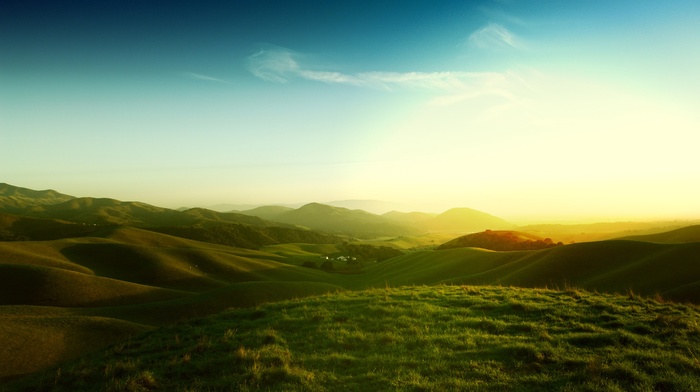 california, sunlight, landscape, field