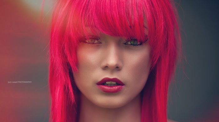 redhead, dyed hair, portrait, girl, face