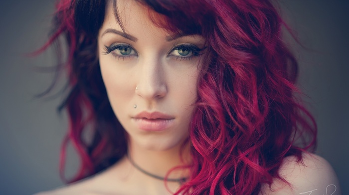 Jack Russell, portrait, Rouge Suicide, redhead, face, piercing, girl, pierced nose, Emma Howes