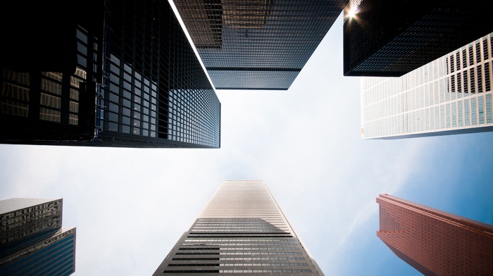 cityscape, reflection, building