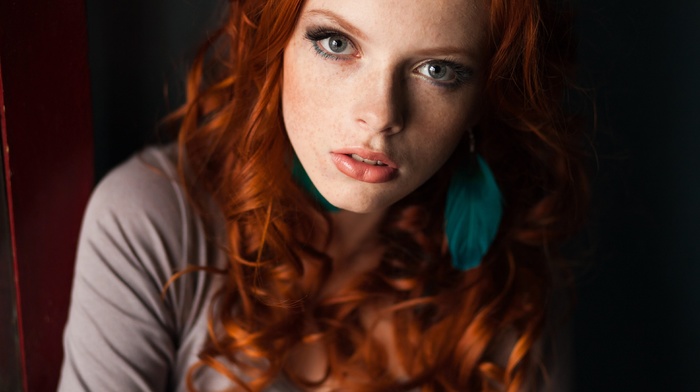 girl, face, redhead, portrait