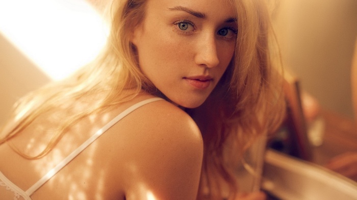 blonde, face, Ashley Johnson, portrait, girl