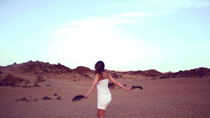 girl outdoors, desert