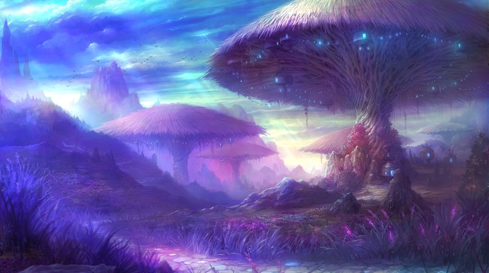 fantasy art, magic mushrooms