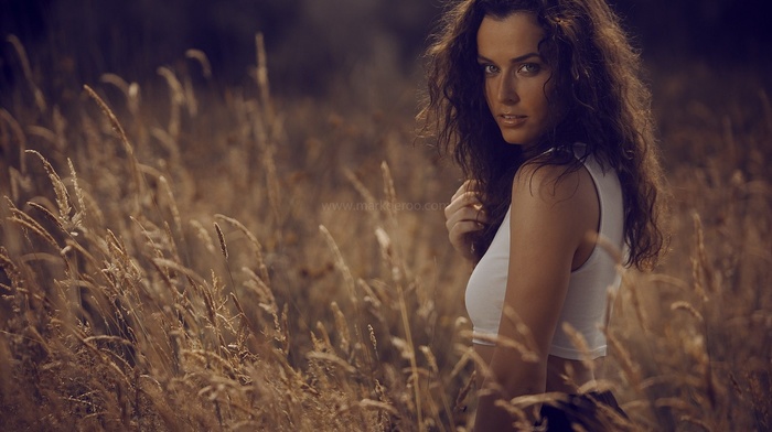 face, portrait, girl, grass