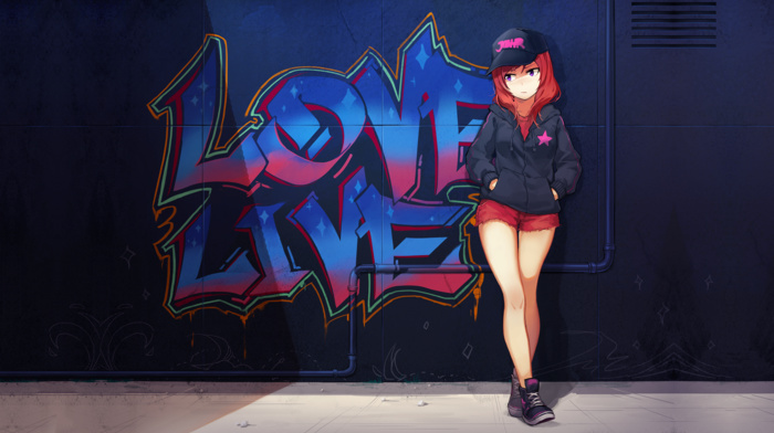 anime girls, anime, Love Live, Nishikino Maki, graffiti