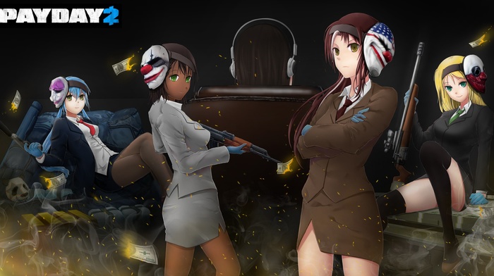 anime girls, Payday 2, anime