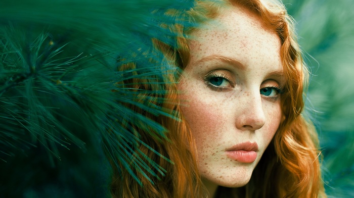 model, girl, face, redhead