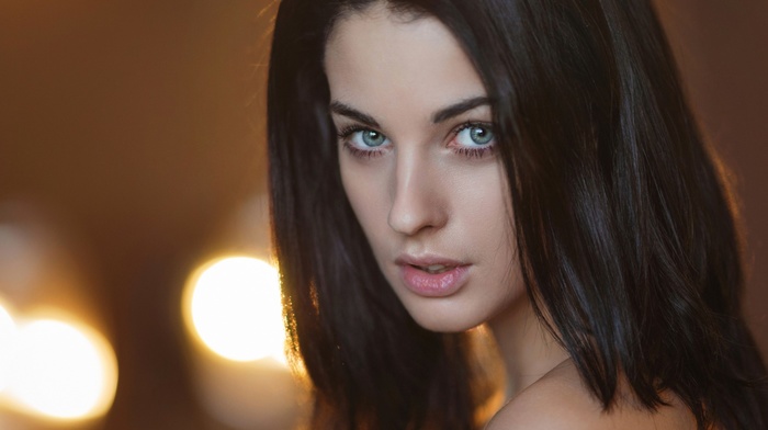 face, Alla Berger, portrait, girl, blue eyes, model