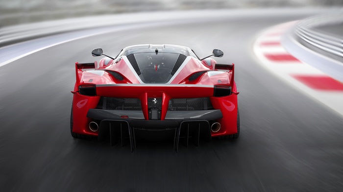 Ferrari FXXK, race tracks, car, motion blur