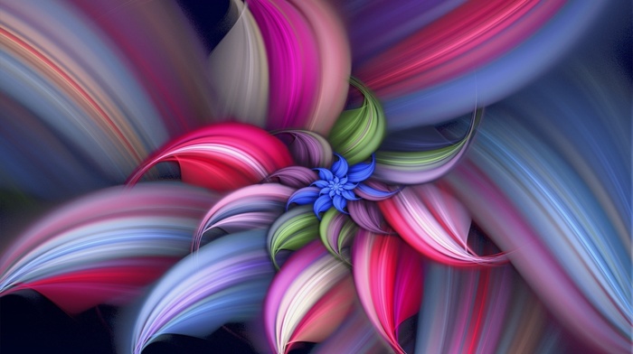 digital art, flowers, colorful, minimalism, fractal, spiral