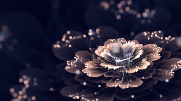 fractal flowers, digital art, fractal, CGI