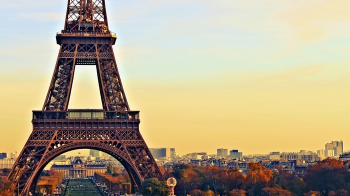 landscape, Paris, city, sunset, cityscape, architecture, France, photography, Eiffel Tower, depth of field