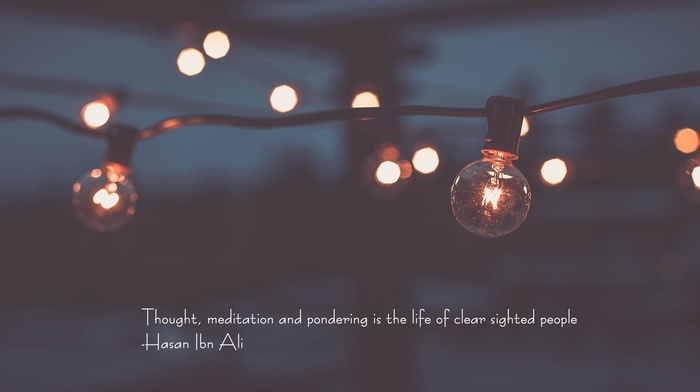 Hasan Ibn Ali, lights, Imam, quote, Islam, wire, depth of field, Imam Hasan