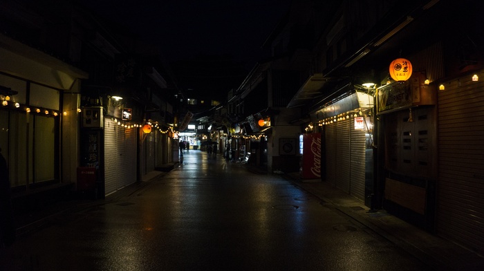 night, Itsukushima, lantern, Asia, Japan, street light