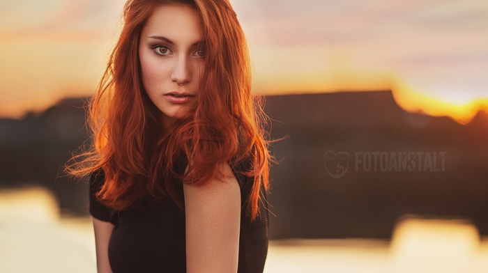 portrait, model, girl, face, nose rings, Victoria Ryzhevolosaya, redhead
