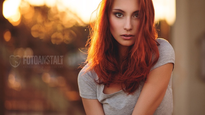 face, model, nose rings, Victoria Ryzhevolosaya, redhead, girl, portrait