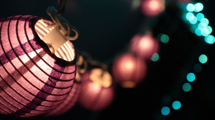 blurred, lights, bokeh, photography, macro, decorations, wires