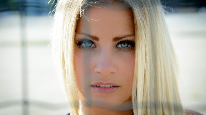 girl, face, blonde, portrait