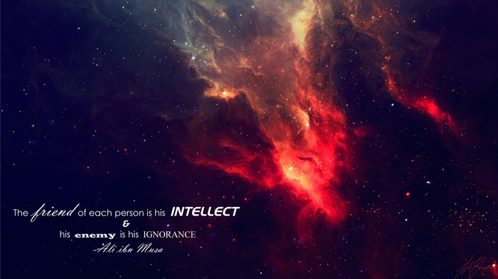 Imam, space, quote, stars, Ali ibn Musa, Islam