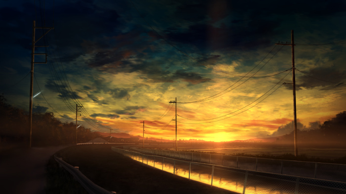 road, sunset