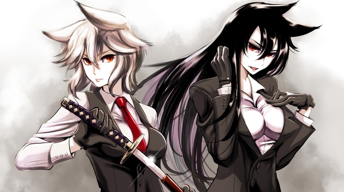 anime, anime girls, sword