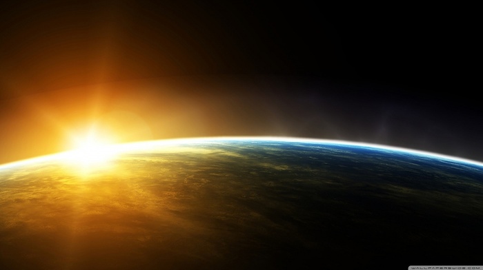 Earth, space, sunrise