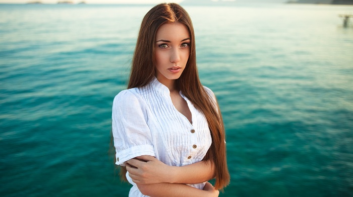sea, girl, model, portrait, face