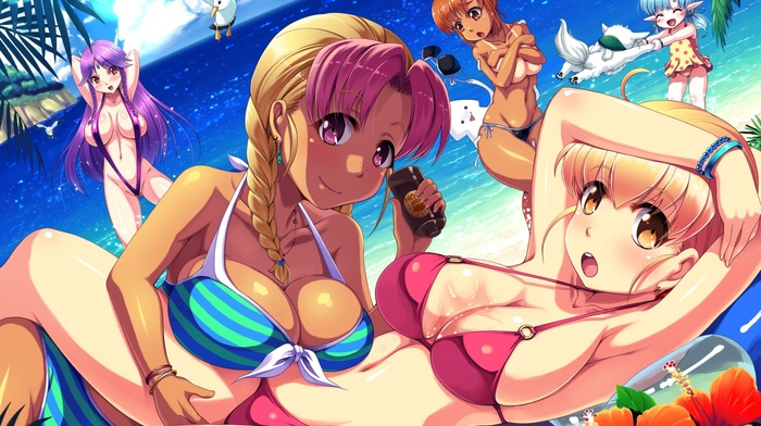 anime, bikini, ecchi, original characters, anime girls