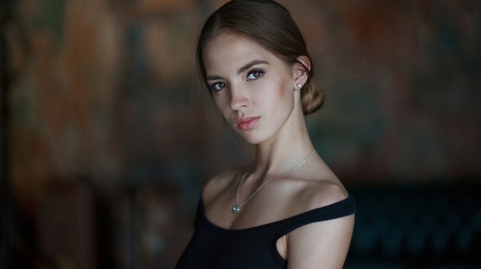 model, brunette, girl, portrait, face, Victoria Lukina