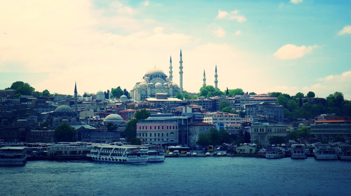 building, Istanbul, city, sea, architecture, cityscape, mosques