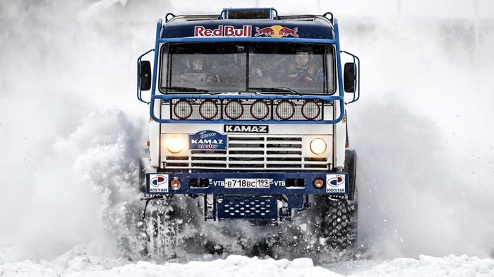 trucks, Kamaz, snow