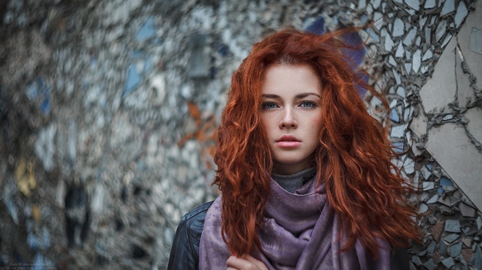 portrait, girl, model, redhead, face