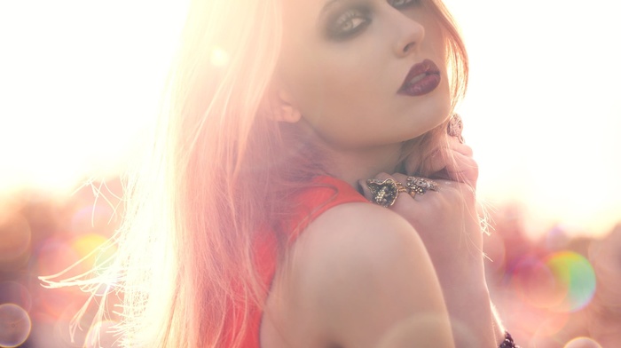 blonde, model, girl, face, portrait