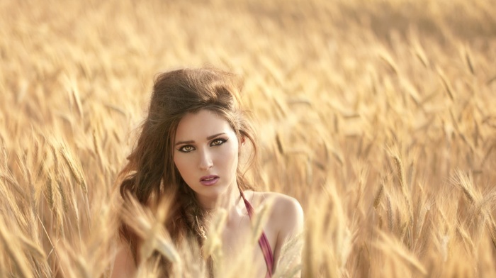 face, portrait, brunette, girl, model