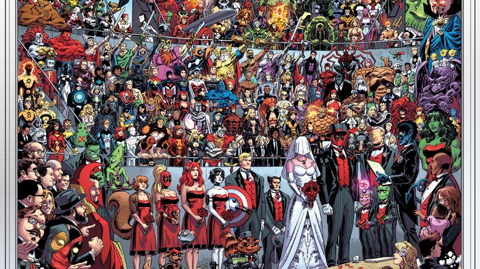 shiklah, marriage, Deadpool, comics, Fantastic Four, Domino, Marvel Comics, Captain America, spider, man, The Avengers, The Watchers