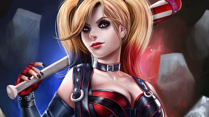 Harley Quinn, fan art, DC Comics, baseball bats