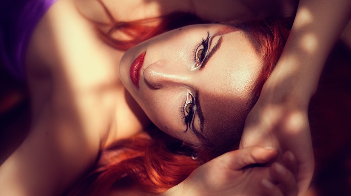 model, face, girl, redhead