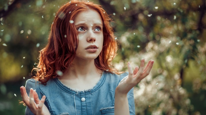 redhead, girl, portrait, face, model
