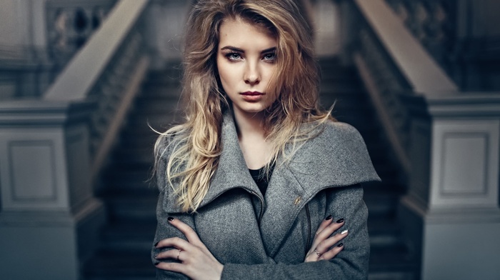 portrait, model, face, blonde, girl