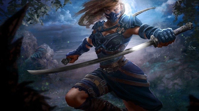 girl, sword