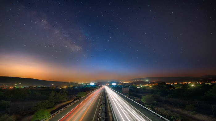 road, long exposure, landscape