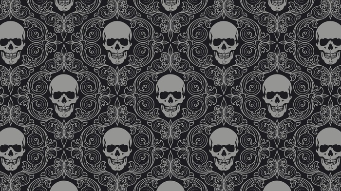 skull, monochrome, texture, symmetry, digital art