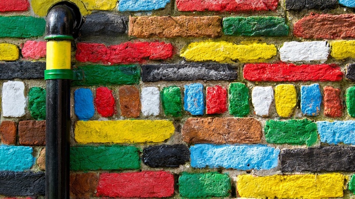 walls, texture, colorful, bricks