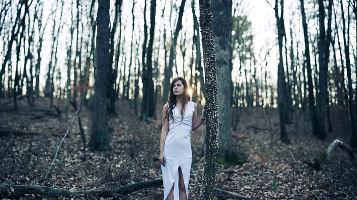 girl, forest