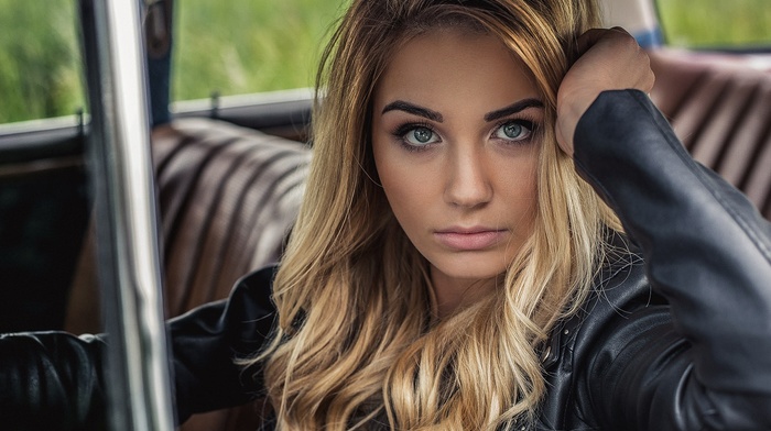 blonde, portrait, model, face, girl