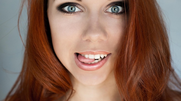 model, girl, redhead, face